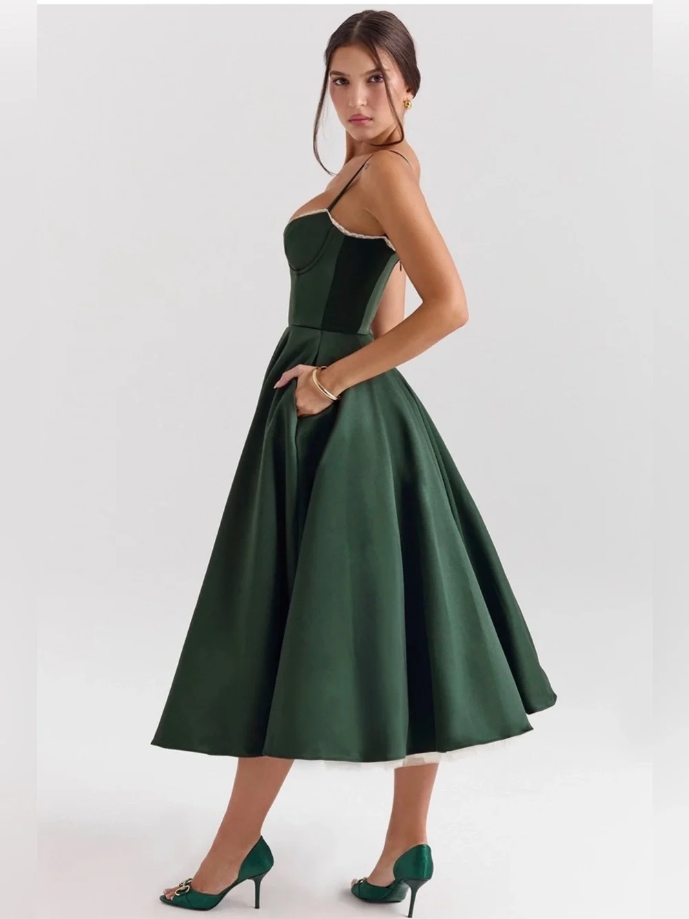House of CB Forest Green Mademoiselle NWOT - Picture 4 of 4